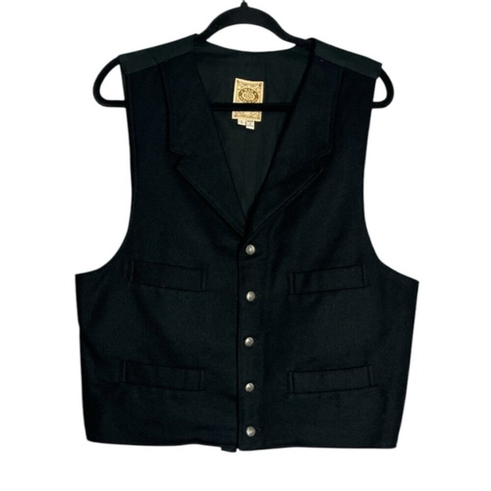 Vintage WAH Maker Mens Wool 5 Button Western Vest, Size L